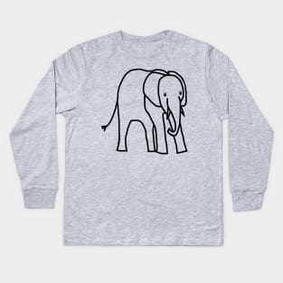 Little Elephant Outline Kids Long Sleeve T-Shirt